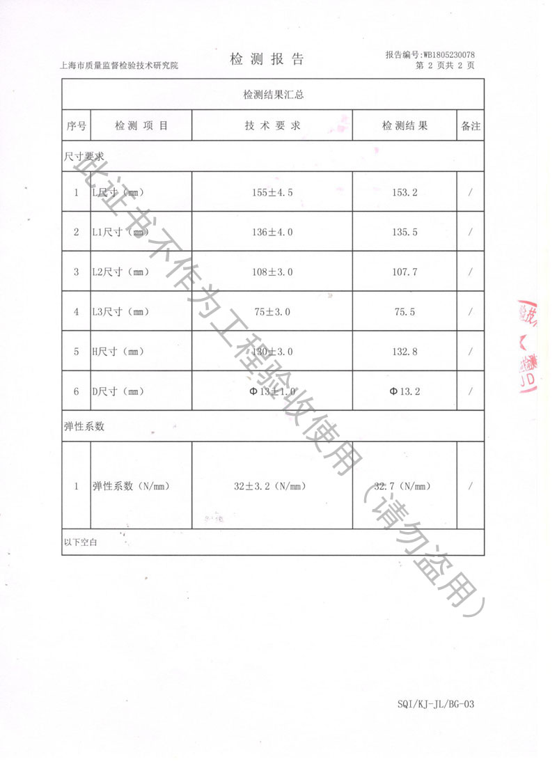 榮獲上海市質(zhì)量監(jiān)督局頒發(fā)風(fēng)機(jī)彈簧減震器檢驗報告